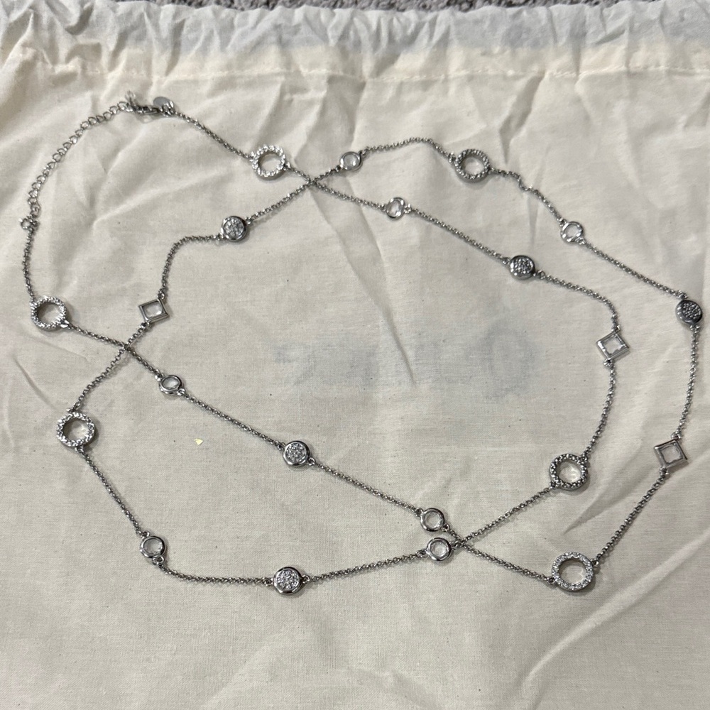 Lia Sophia Elegant Silver Necklace with Sparkling Accents